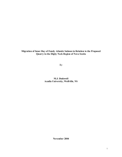 Migration of Inner Bay of Fundy Atlantic Salmon in Relation to the