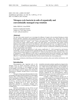 Nitrogen cycle bacteria in soils of organically and conventionally