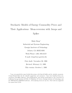 Stochastic Models of Energy Commodity Prices and Their Applications
