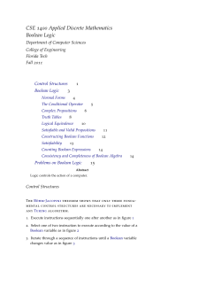 Boolean Logic - Department of Computer Sciences