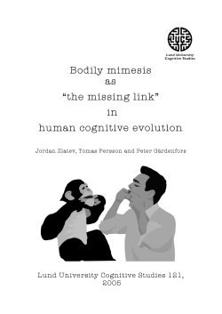 Bodily mimesis as &ldquo;the missing link&rdquo; in human cognitive evolution