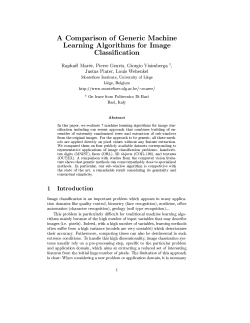 A Comparison of Generic Machine Learning Algorithms for Image