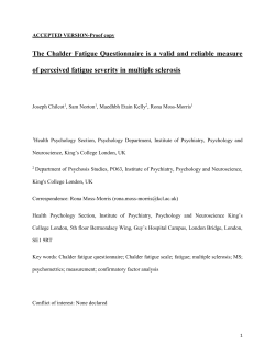 Chalder Fatigue Questionnaire-MS - Kings College