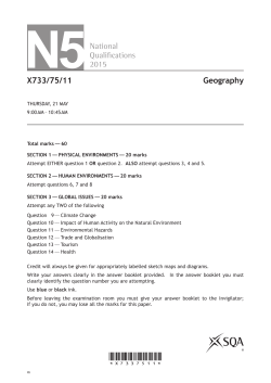 National Quali  cations 2015 X733/75/11 Geography