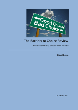 The Barriers to Choice Review