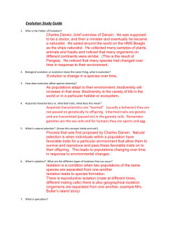 Evolution Study Guide
