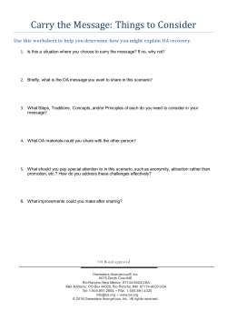 Carry the Message: Things to Consider