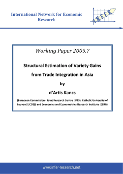 d`Artis Kancs Structural Estimation of Variety Gains from Trade