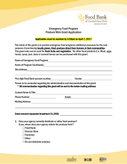 Produce Mini-Grant Application - Food Bank of Central New York