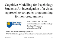 Cognitive Modelling for Psychology Students: The Evaluation of a