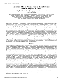 Seasonal Sheep Preference and Plant Response to Grazing