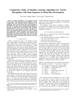 Comparative Study of Machine Learning Algorithms for Activity