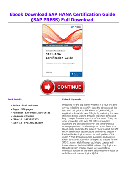 Ebook SAP HANA Certification Guide