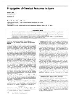Propagation of chemical reactions in space