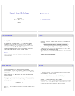 Monadic Second-Order Logic - Carnegie Mellon University