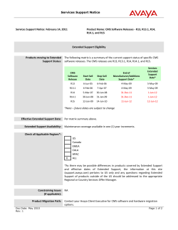 CMS Software Releases - R13, R13.1, R14, R14.1