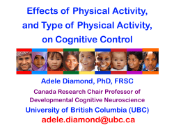 Effects of physical activity, and type of physical activity, on cognitive