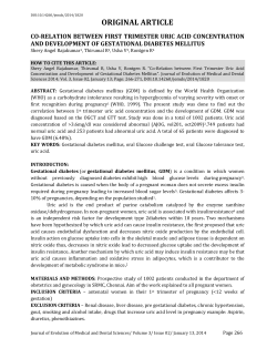 co-relation between first trimester uric acid concentration and
