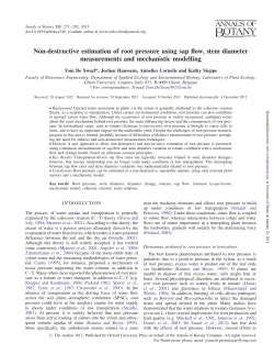 Non-destructive estimation of root pressure using sap flow, stem