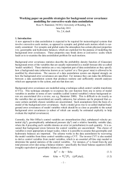 Working paper on possible strategies for background error