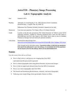 Lab 4: Topographic Analysis