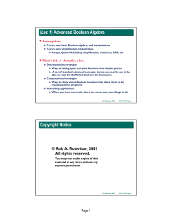 Advanced Boolean Algebra
