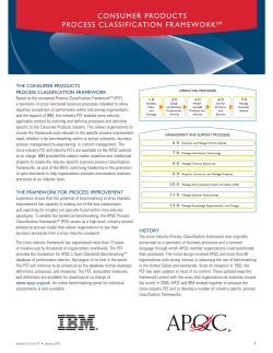 consumer products process classification frameworksm