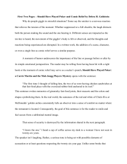 First Two Pages &ndash; Should Have Played Poker and Comic Relief by