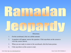 Ramadan Jeopardy