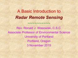 Radar Remote Sensing - University of Portland