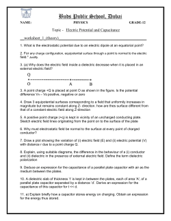 Electric potential and capacitance ws 1