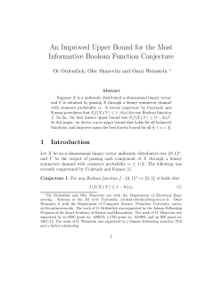 An Improved Upper Bound for the Most Informative Boolean