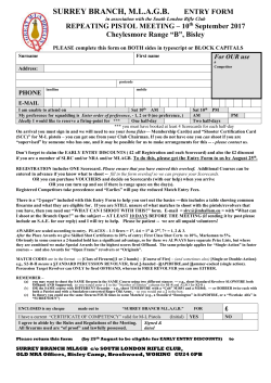 Surrey Branch Repeating Pistol Meeting&ndash; 10th September