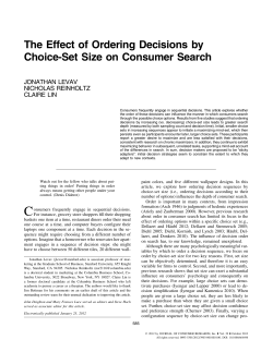 The Effect of Ordering Decisions by Choice