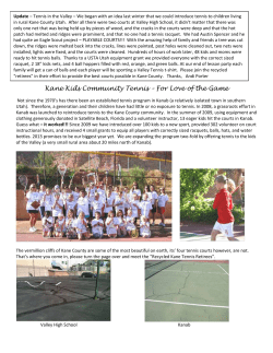 Update &ndash; Tennis in the Valley &ndash; We began with an idea last winter