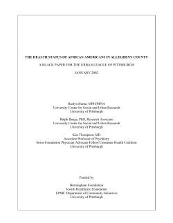 The Health Status of African Americans in Allegheny County