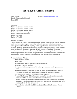 Advanced Animal Science Syllabus - Hardin