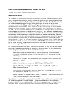 CCMP V2.0 Wind Product Released January 7th, 2015