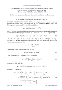 Supplement to "Earnings and Consumption Dynamics: A