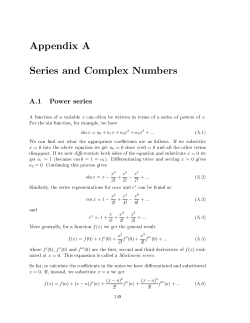 Appendix A Series and Complex Numbers