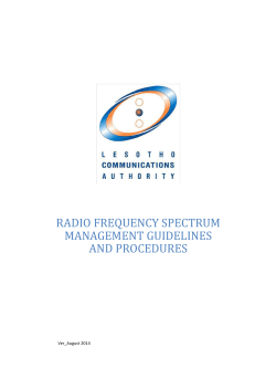 radio frequency spectrum management guidelines and procedures