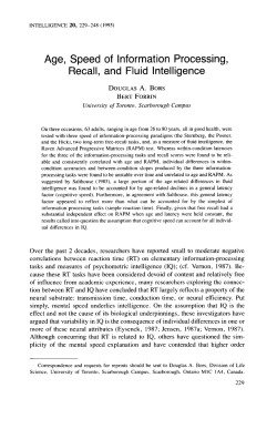 age, speed of information processing,recall and fluid intelligence