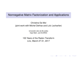 Nonnegative Matrix Factorization and Applications