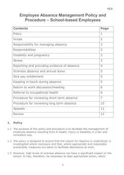 Employee Absence Management Policy and