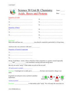 Acid Deposition Notes Handout
