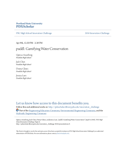 puddl: Gamifying Water Conservation - PDXScholar