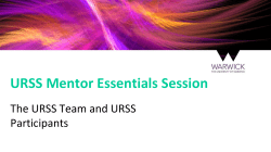 URSS Mentor Essentials Session