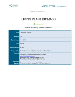 living plant biomass - Verified Carbon Standard