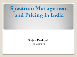 Spectrum Management and Pricing in India