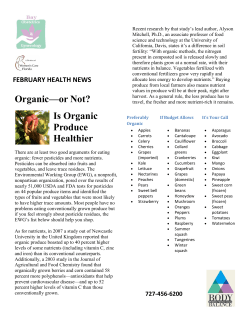 Organic&mdash;or Not? Is Organic Produce Healthier